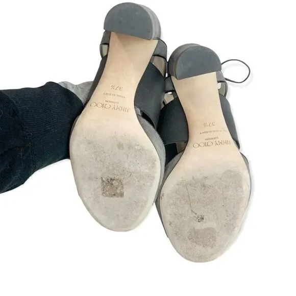 Jimmy Choo Suede T Strap Heel - Picture 8 of 13